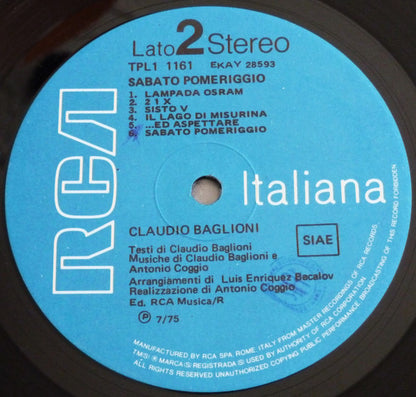 Claudio Baglioni - Sabato Pomeriggio