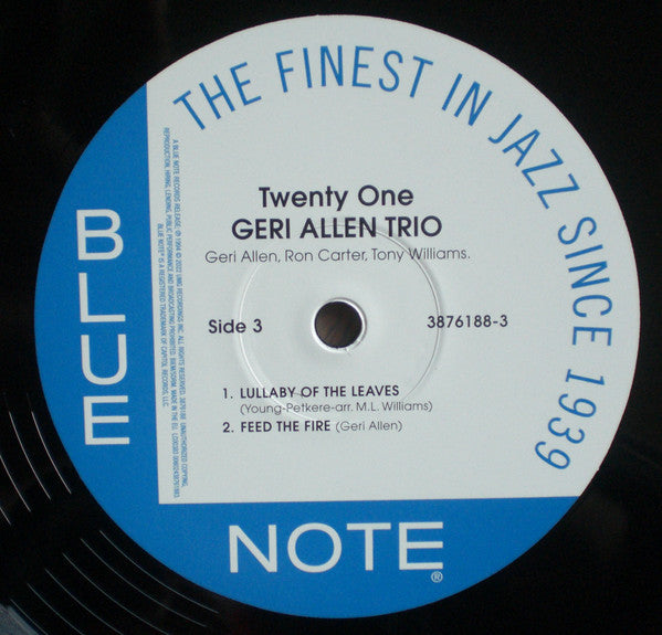 Geri Allen Trio With Ron Carter, Tony Williams ‎– Twenty One (nuovo)