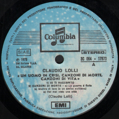 Claudio Lolli - Un Uomo In Crisi: Canzoni Di Morte. Canzoni Di Vita