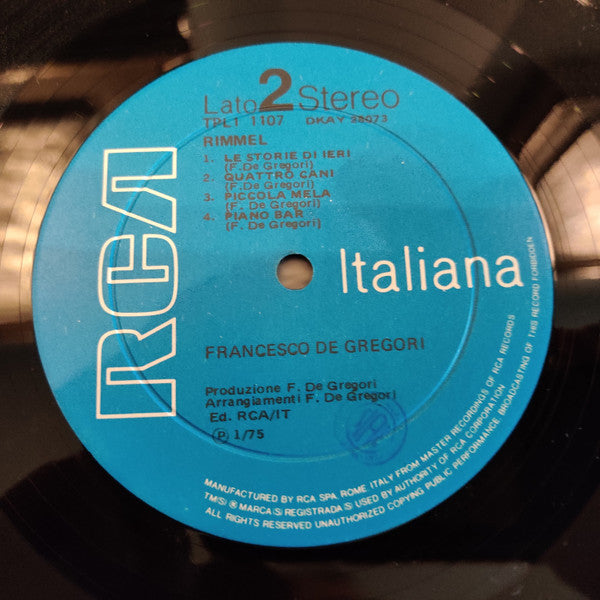 Francesco De Gregori - Rimmel