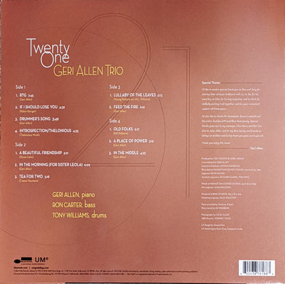 Geri Allen Trio With Ron Carter, Tony Williams ‎– Twenty One (nuovo)