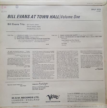The Bill Evans Trio - Bill Evans At Town Hall (Volume One)