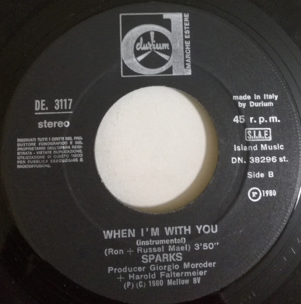 Sparks - When I'm With You (7")