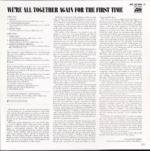 Dave Brubeck - We're All Together Again For The First Time
