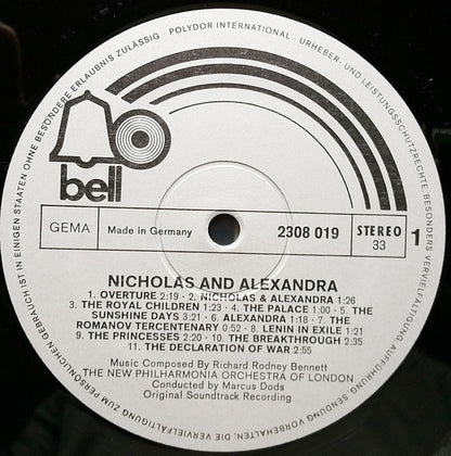Richard Rodney Bennett / The New Philharmonia Orchestra Of London Conducted By Marcus Dods ‎– Nicholas And Alexandra (Original Sound Track)