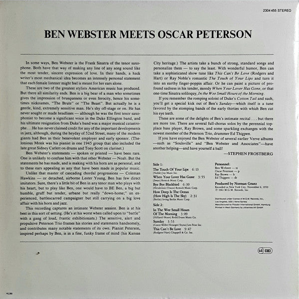 Ben Webster - Ben Webster Meets Oscar Peterson