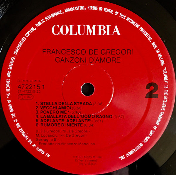 Francesco De Gregori - Canzoni D'Amore