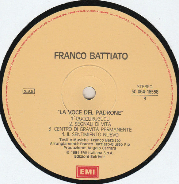 Franco Battiato - La Voce Del Padrone
