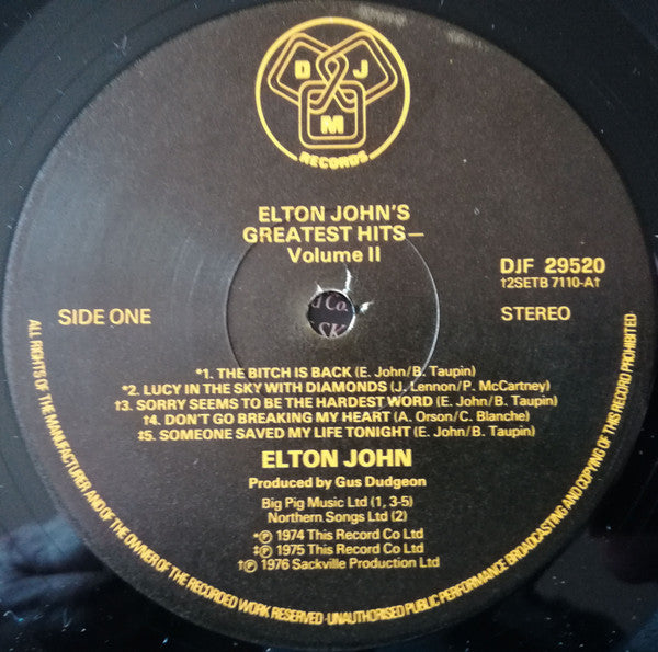 Elton John - Greatest Hits Volume II