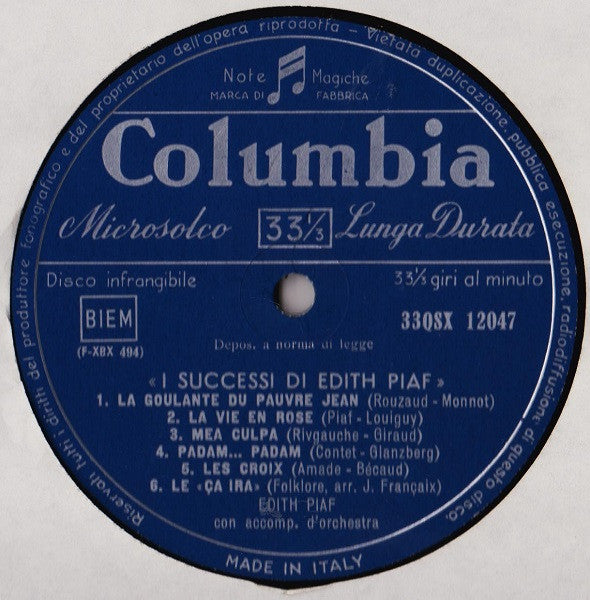 Edith Piaf - I Successi Di Edith Piaf