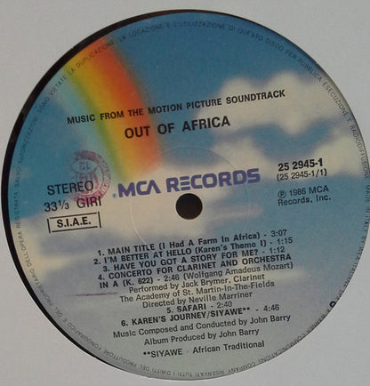 John Barry - Out Of Africa (Music From The Motion Picture Soundtrack)