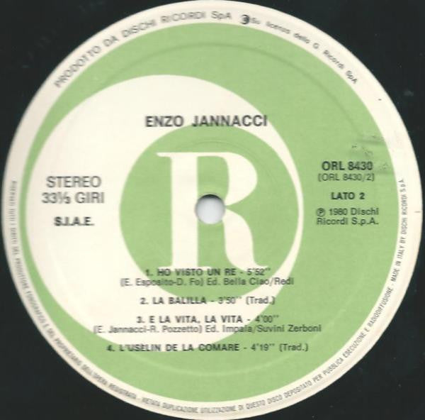 Enzo Jannacci - Nuove Registrazioni 1980