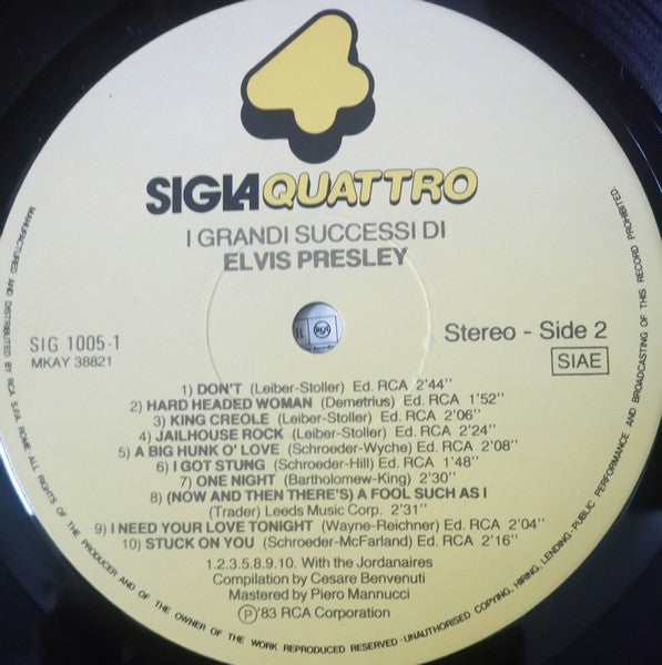 Elvis Presley - I Grandi Successi Di Elvis Presley