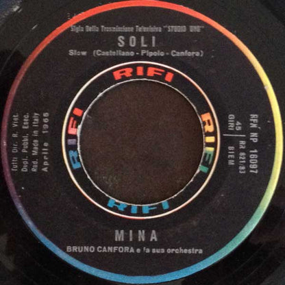Mina - Soli / Un Bacio È Troppo Poco (7")
