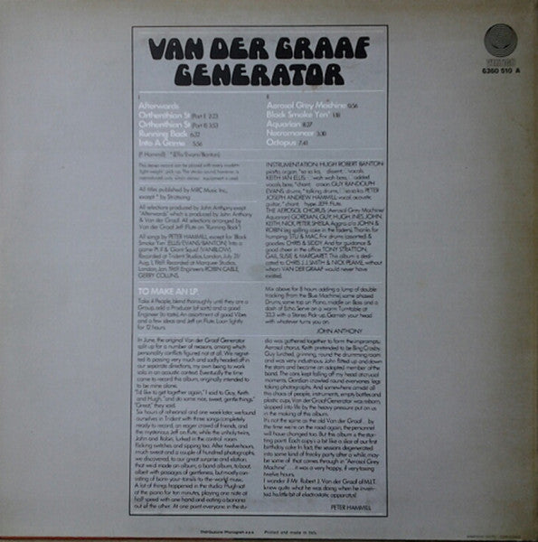 Van Der Graaf Generator - The Aerosol Grey Machine