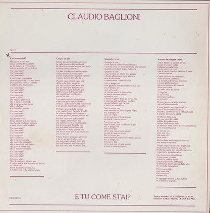 Claudio Baglioni - E Tu Come Stai?
