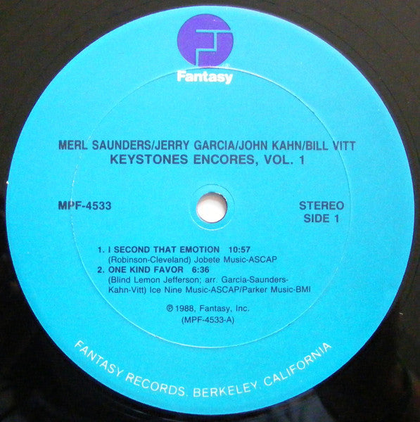Merl Saunders, Jerry Garcia, John Kahn, Bill Vitt - Keystone Encores Volume I