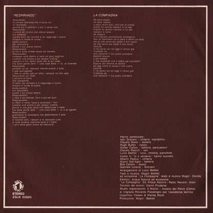 Lucio Battisti - Lucio Battisti, La Batteria, Il Contrabbasso, Eccetera