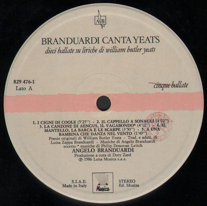 Angelo Branduardi - Branduardi Canta Yeats - Dieci Ballate Su Liriche Di William Butler Yeats