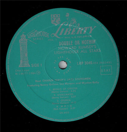 Howard Rumsey's Lighthouse All-Stars Host Charlie Persip's Jazz Statesmen With Lee Morgan, Benny Golson, Wynton Kelly ‎– Double Or Nothin'