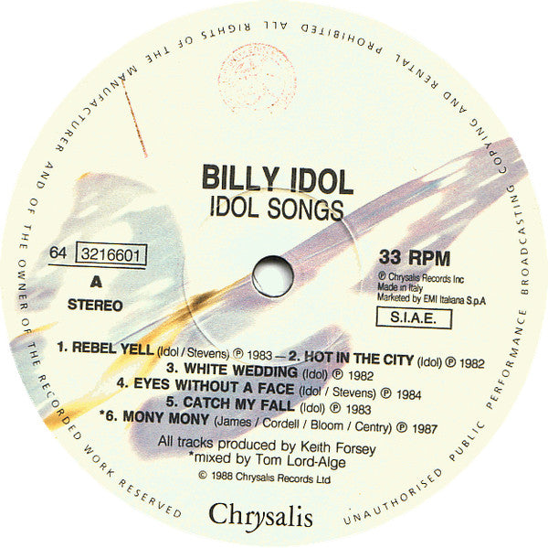 Billy Idol - Idol Songs - 11 Of The Best