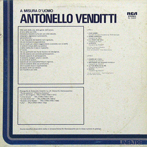 Antonello Venditti - A Misura D'Uomo
