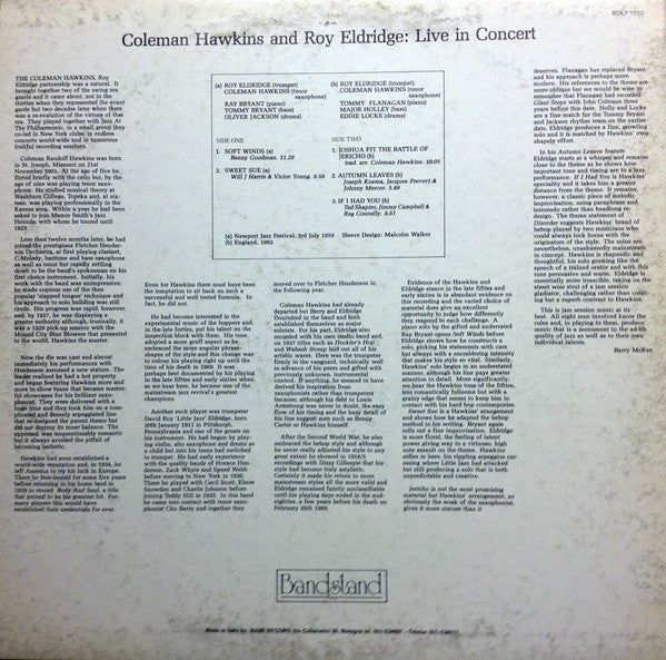 Coleman Hawkins - Live In Concert
