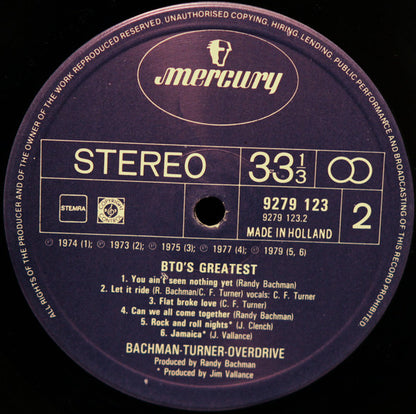 Bachman-Turner Overdrive – BTO's Greatest