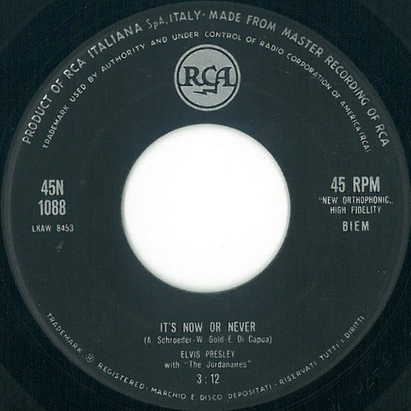 Elvis Presley - It's Now Or Never (7")