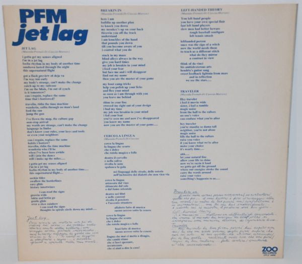 Premiata Forneria Marconi - Jet Lag