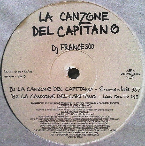 DJ Francesco - La Canzone Del Capitano