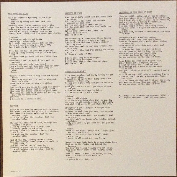 Bruce Springsteen - Darkness On The Edge Of Town - (nuovo)