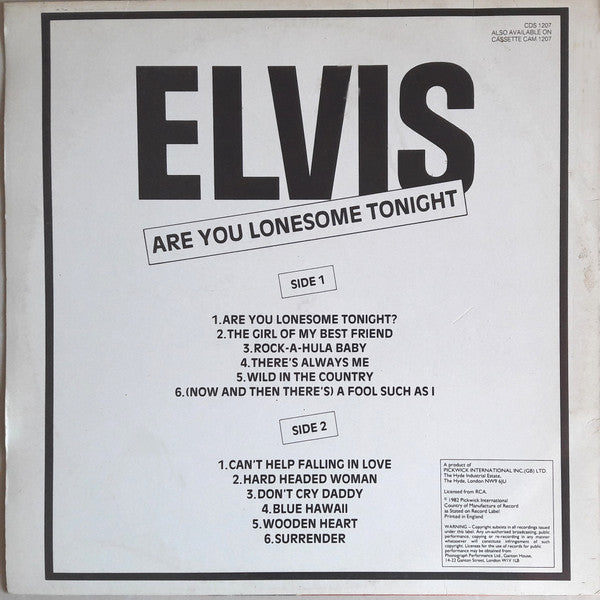 Elvis Presley - Are You Lonesome Tonight