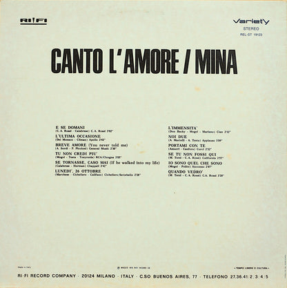 Mina - Canto L'Amore