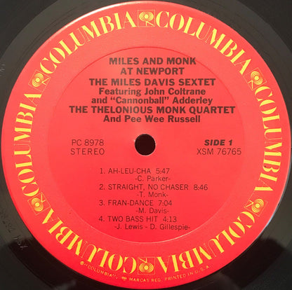 The Miles Davis Sextet Featuring John Coltrane And "Cannonball" Adderley / The Thelonious Monk Quartet And Pee Wee Russell ‎– Miles & Monk At Newport