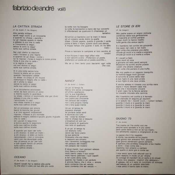 Fabrizio De André - Vol. 8 (nuovo)