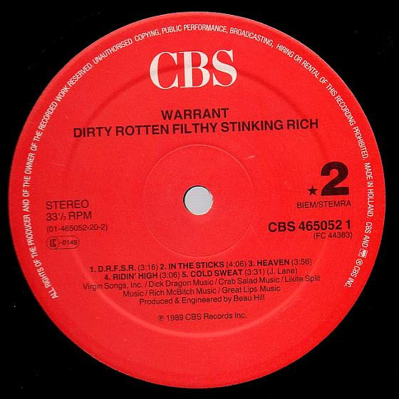 Warrant - Dirty Rotten Filthy Stinking Rich