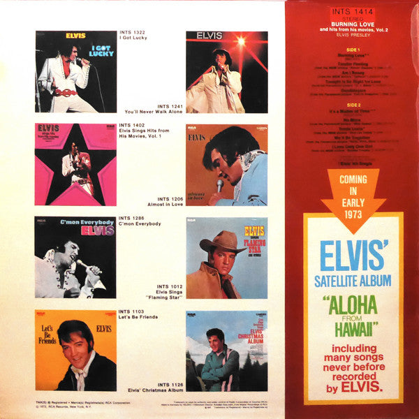 Elvis Presley - Burning Love And Hits From His Movies, Vol. 2