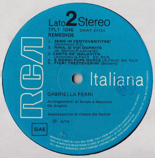 Gabriella Ferri - Remedios