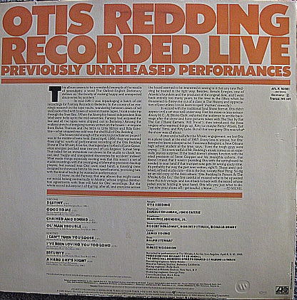 Otis Redding - Recorded Live (Previously Unreleased Performances)