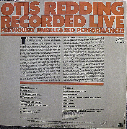 Otis Redding - Recorded Live (Previously Unreleased Performances)