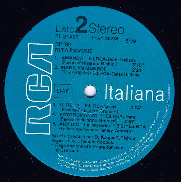 Rita Pavone - RP '80