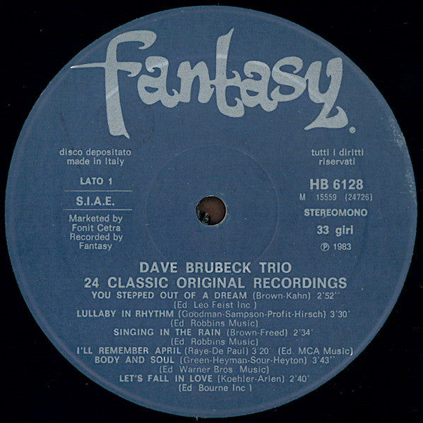 The Dave Brubeck Trio - Distinctive Rhythm Instrumentals