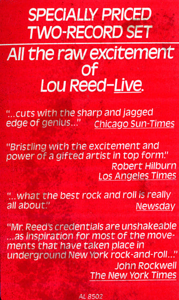 Lou Reed - Lou Reed Live - Take No Prisoners