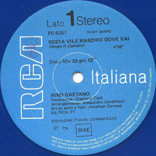 Rino Gaetano - Resta Vile Maschio, Dove Vai?