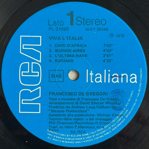 Francesco De Gregori - Viva L'Italia