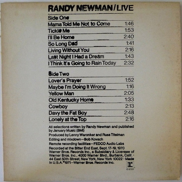 Randy Newman - Live