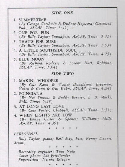 Billy Taylor - One For Fun