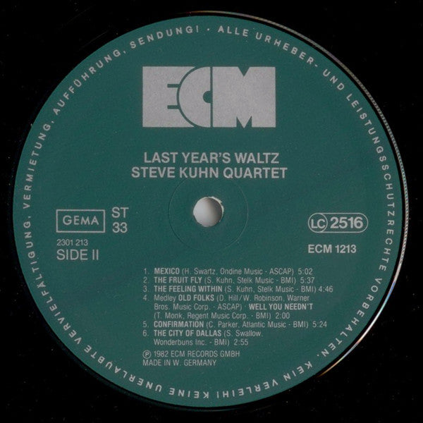 Steve Kuhn Quartet - Last Year's Waltz