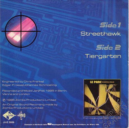 Tangerine Dream - Streethawk (7")